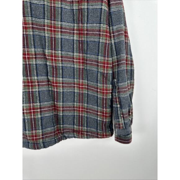 L.L. Bean Lumberjack Shirt Jacket Sherpa Lined Plaid Button Up Medium Regular - Picture 11 of 15
